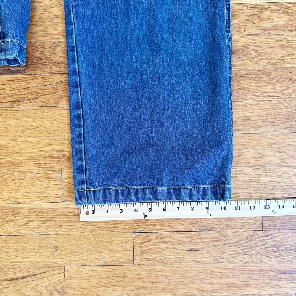 VTG LIFO American Brand Denim Bib Overalls Wide Leg Blue Womens XL Carpenter 90s - Picture 10 of 10